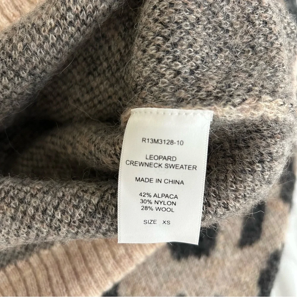 R13 Leopard Crewneck Sweater extra small